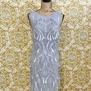 NWT Adrianna Papell Gorgeous Sleeveless Fully Beaded Cocktail Sheath Dress 6